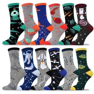 TeeHee Crew Galaxy Fashion Socks 12 Pack